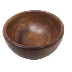 Deep Dark Rich Grain Wood Wooden Bowl Mini 2.25" Across x 1.25" Tall Petite Tiny